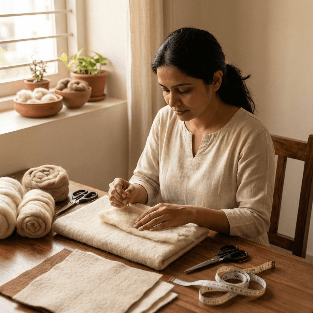 Artisan women crafting felt at Felt Infinity